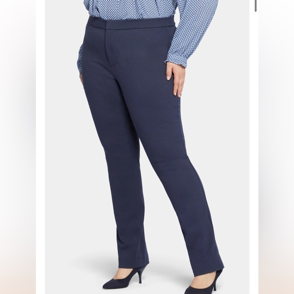 NWT NYDJ Oxford Navy blue Slim Trouser Pants LIFTxTUCK Technology Sz 14 $119